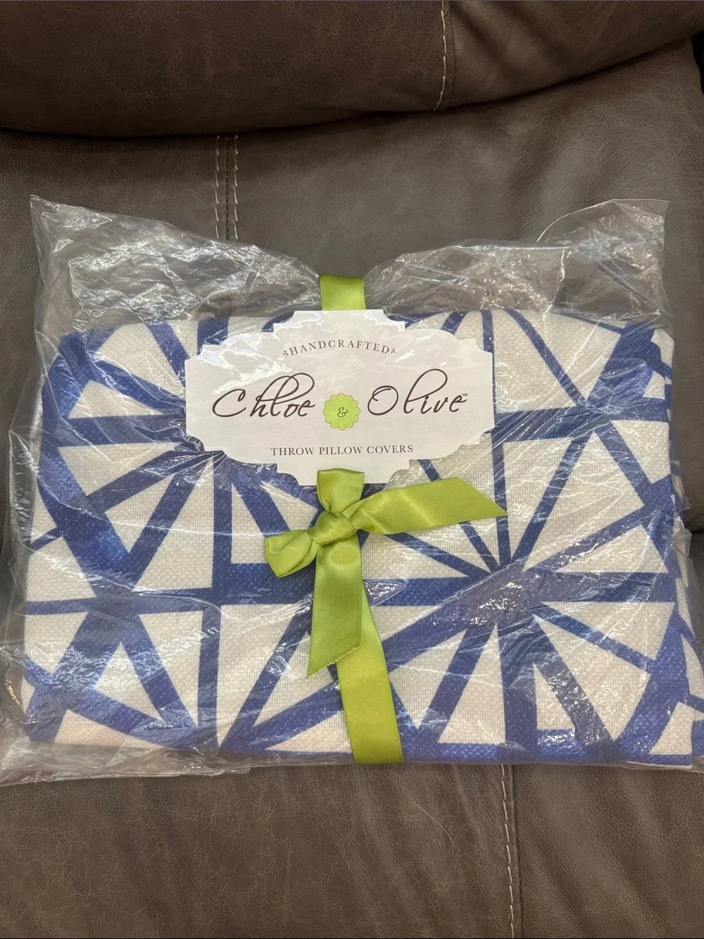 Blue Geometric outdoor  Throw Pillow Covers